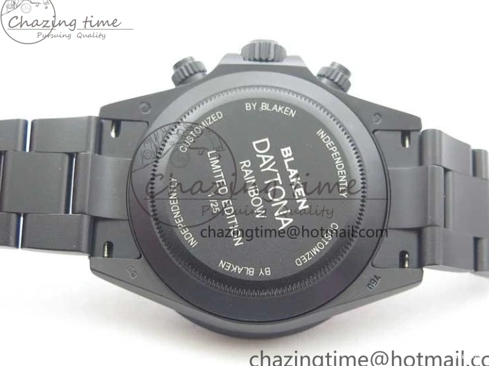 Crystal Bracelet on A7750 Black Edition Rainbow PVD Blaken Best Bezel Dial VR PVD Daytona V2 1226